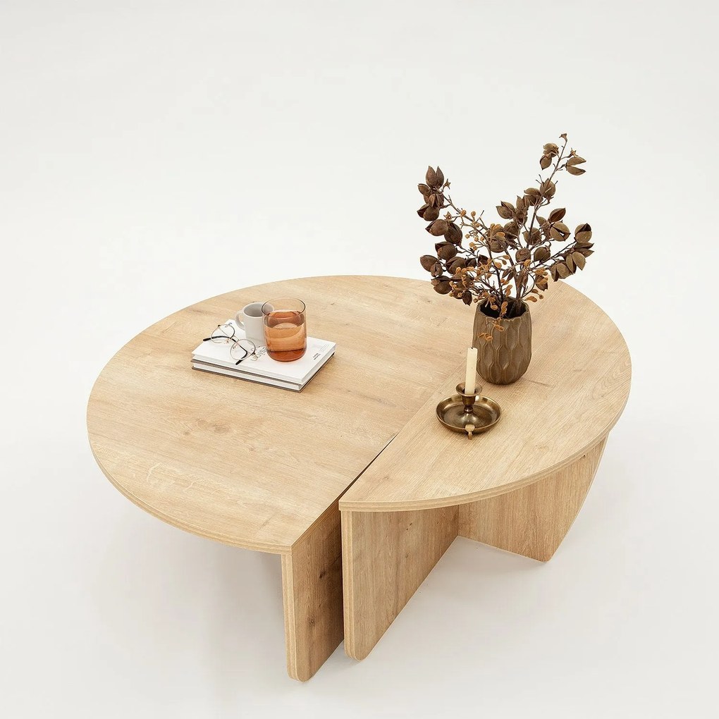 Mesa de Centro "Podium" – Carvalho Safira - 90x60x30 cm – Design Moder