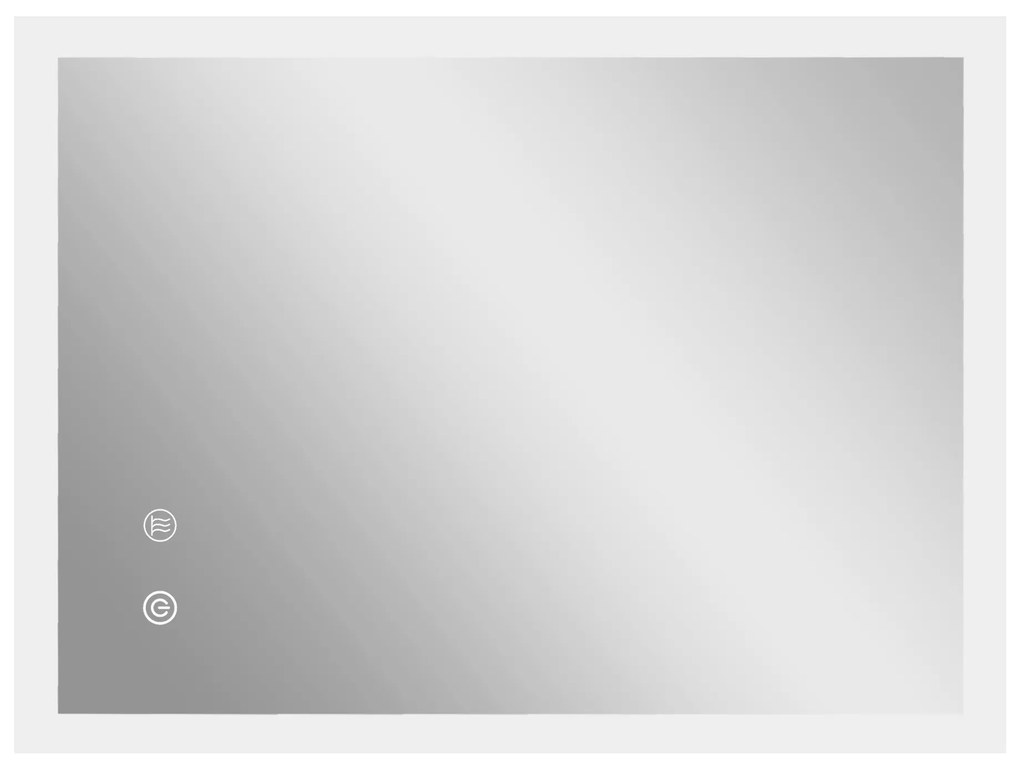 kleankin Espelho Casa de Banho com Luzes LED 70x50 cm Função Antiembaciamento 3 Cores Função de Memória e Interruptor Tátil Prata | Aosom Portugal