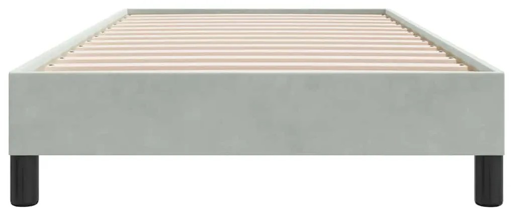 Estrutura de cama sem colchão 90x210 cm veludo cinzento-claro