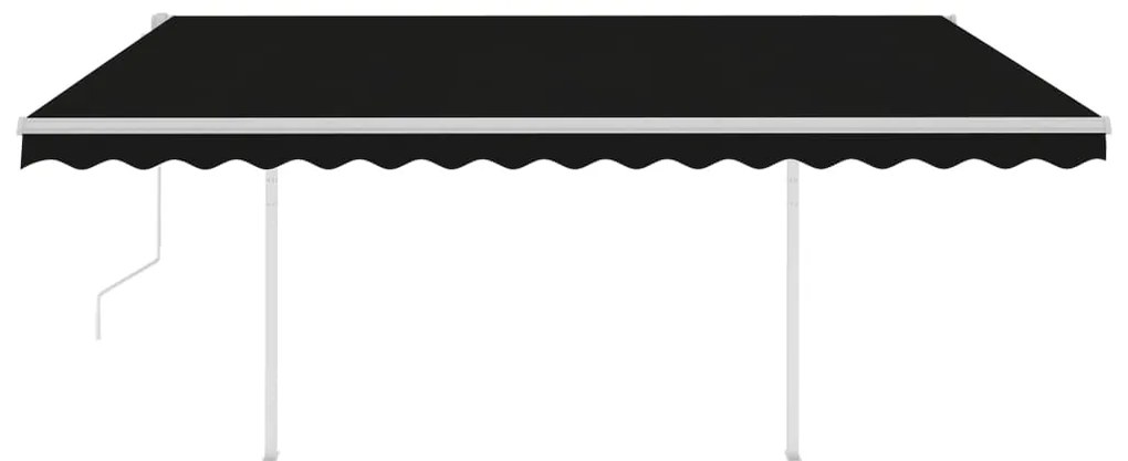Toldo retrátil automático com postes 4x3,5 m antracite