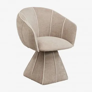 Cadeira De Jantar Giratória Estofada Tallin Chenille Castanho Trigo - Sklum