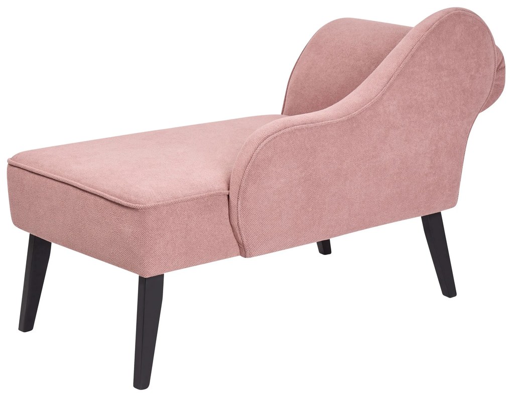 Chaise-longue à esquerda em tecido rosa BIARRITZ Beliani