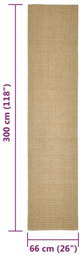 Tapete de sisal para poste arranhador 66x300 cm