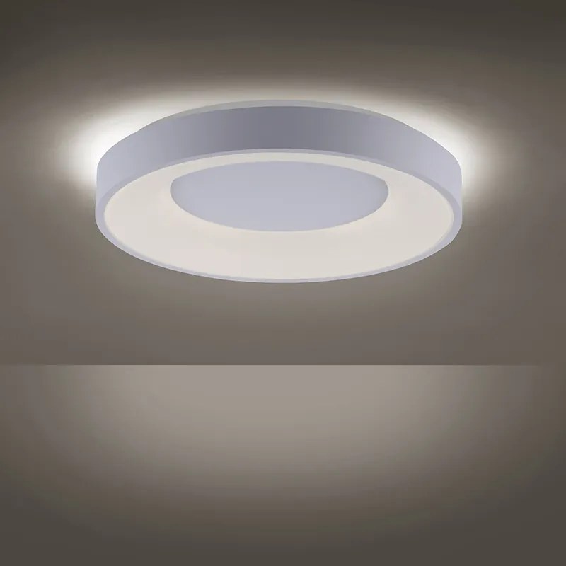 Candeeiro de teto moderno branco com LED regulável em 3 níveis - Steffie Moderno