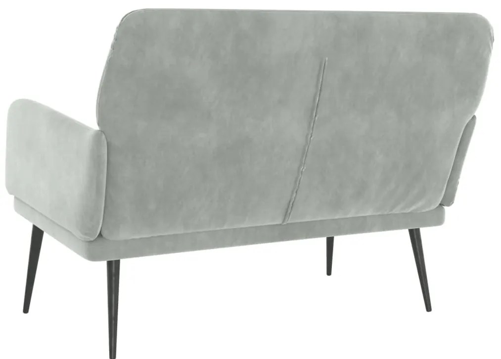 Banco 108x79x79 cm veludo cinzento-claro
