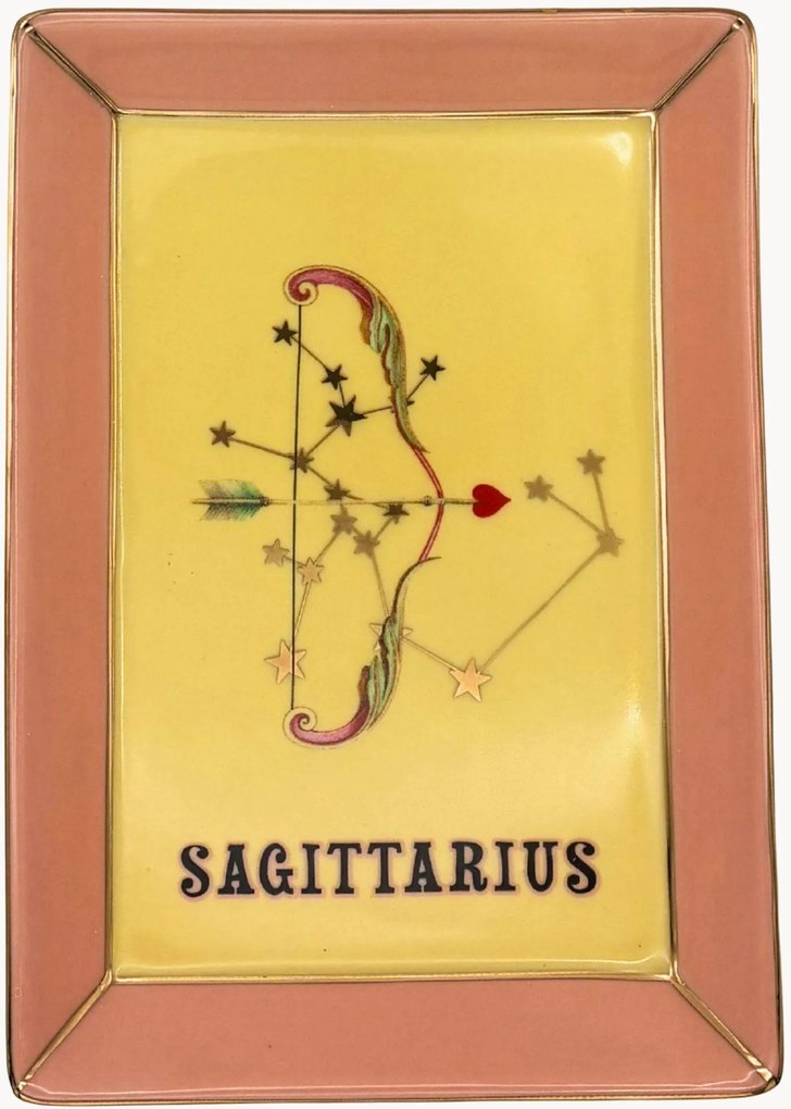 Bandeja decorativa em porcelana fine bone china Sagittarius