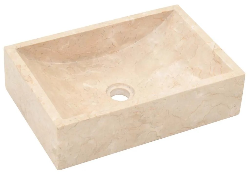 Lavatório 45x30x12 cm mármore creme brilhante