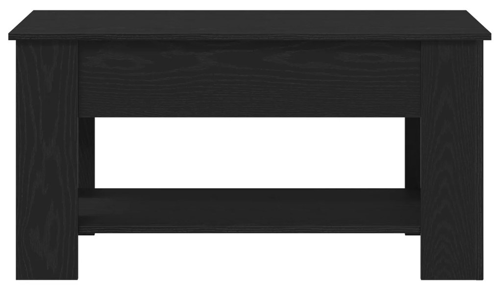 Mesa de Café de Carvalho Preto - 101x49x52 cm Feita de Madeira Reforça