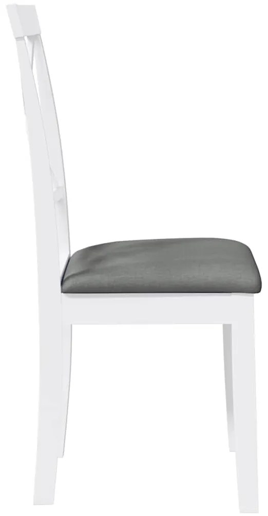 Cadeiras de jantar com almofadões 2 pcs madeira maciça branco