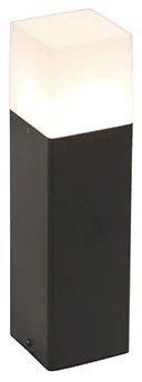 Candeeiro de jardim preto com vidro opal 30 cm estaca e prensa-cabo - Denmark