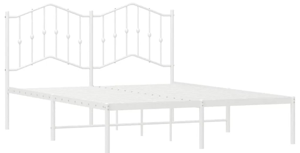 Estrutura de cama com cabeceira 150x200 cm metal branco