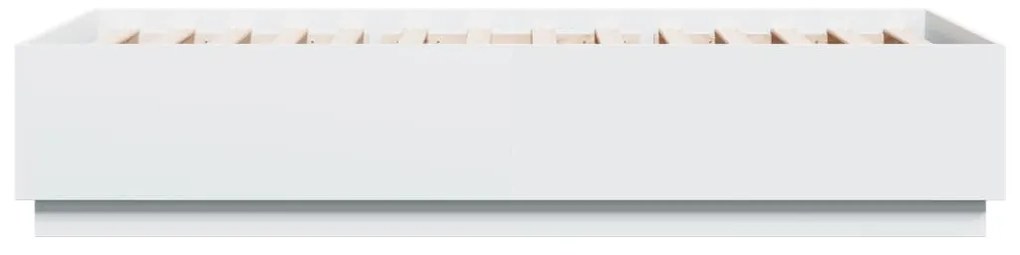 Estrutura cama c/ luzes LED 100x200 cm derivados madeira branco