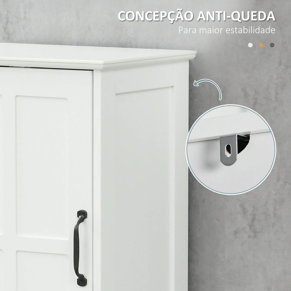kleankin Coluna de Casa de Banho Móvel Auxiliar de Casa de Banho com 2