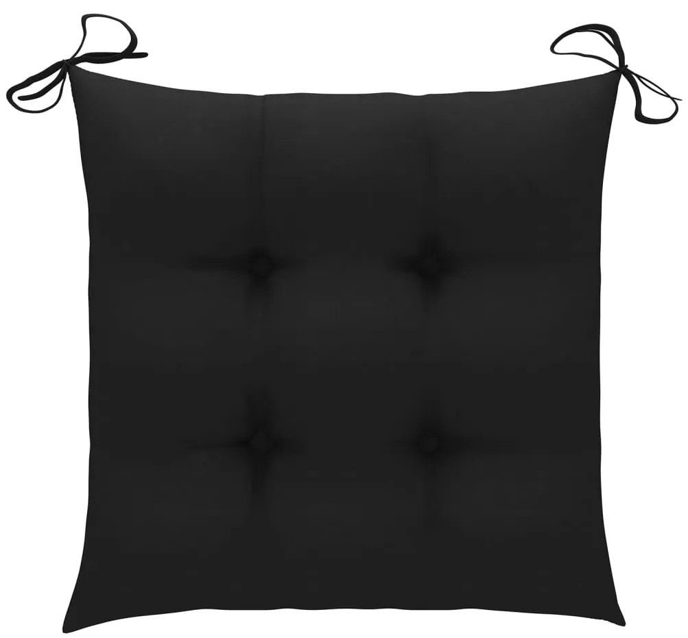 Cadeiras de jardim empiháveis c/ almofadões 6 pcs teca maciça