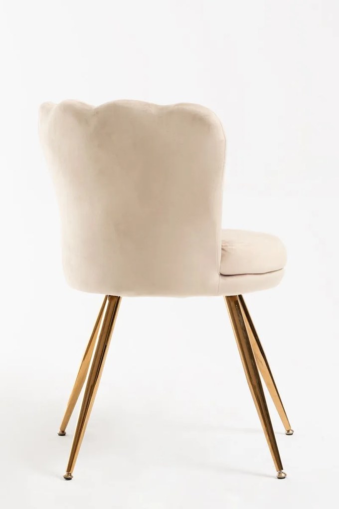 Cadeira Dunsa Golden Veludo - Beige