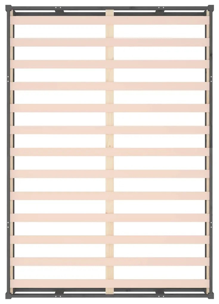Estrutura de cama 120x200 cm madeira maciça cinzento