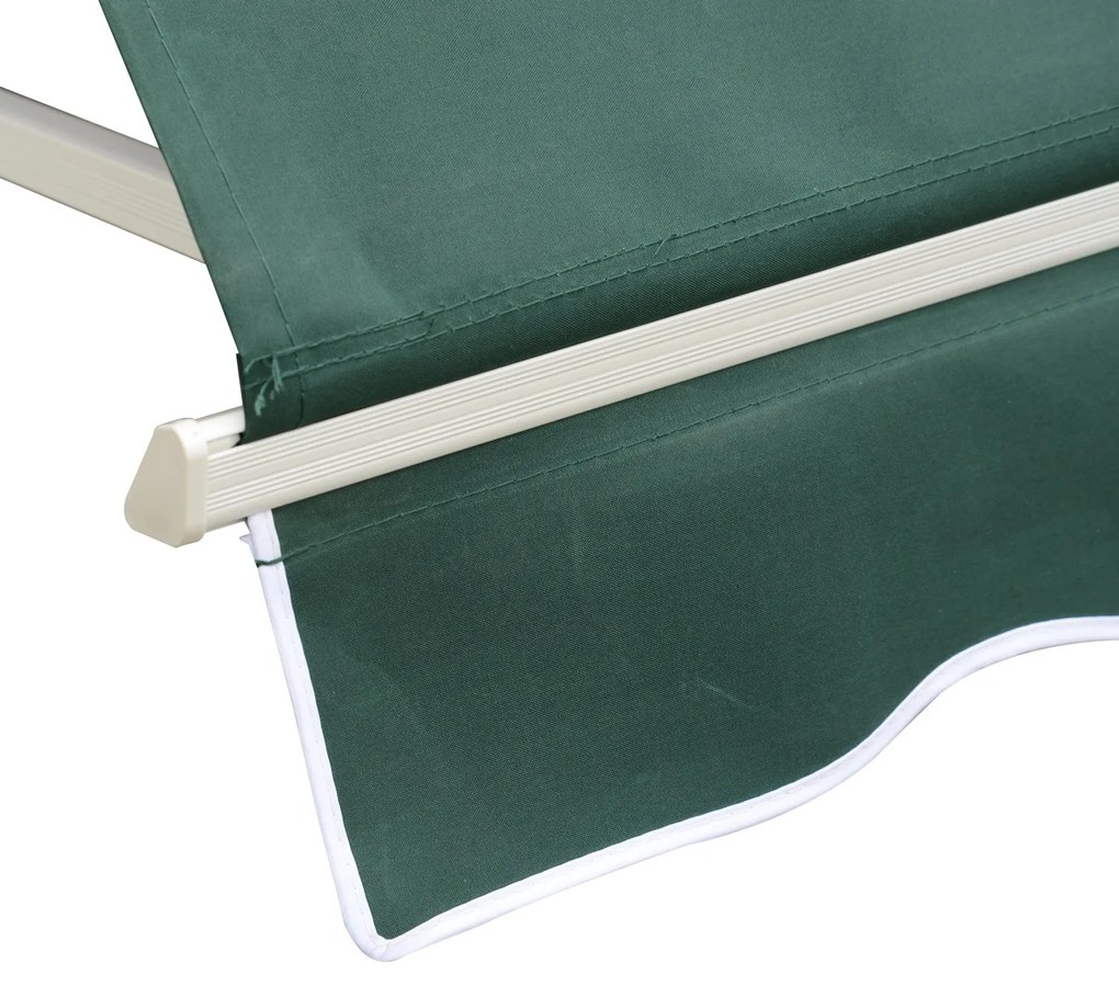 Toldo da janela de  Toldo Manual Alumínio Retrátil para exterior toldo do balcão tela impermeável do poliéster do ângulo ajustável 180x70Cm verde