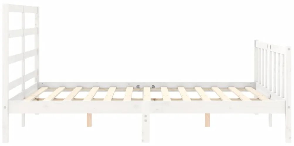 Cama sem colchão 160x200 cm madeira de pinho maciça branco