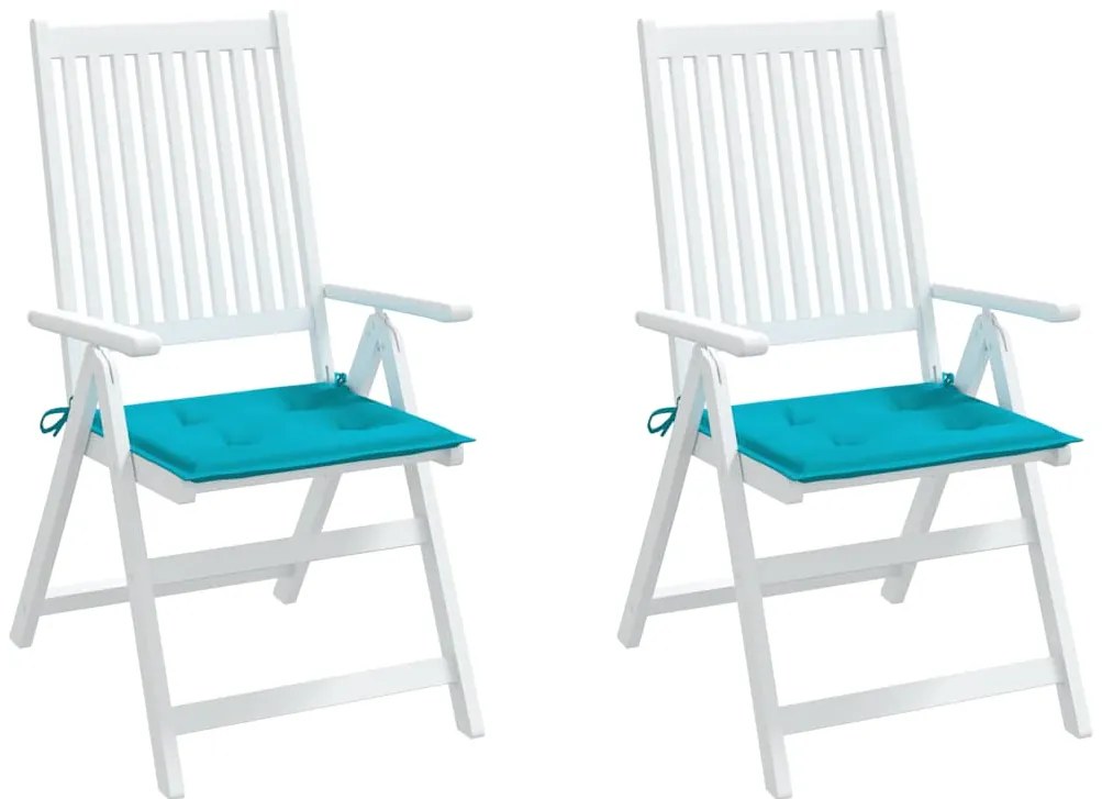 Almofadões p/ cadeira 2pcs 40x40x4 cm tecido turquesa