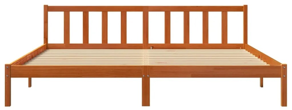 Cama sem colchão 180x200 cm pinho maciço castanho-mel