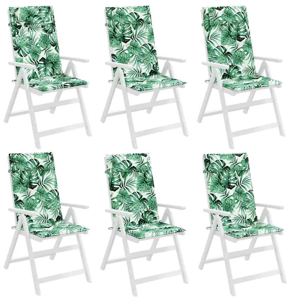 Almofadões p/ cadeira encosto alto 6 pcs tecido oxford folhas