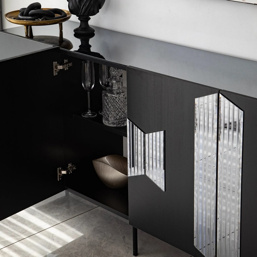 Console Vienna – Preto – 180 cm x 80 cm x 40 cm
