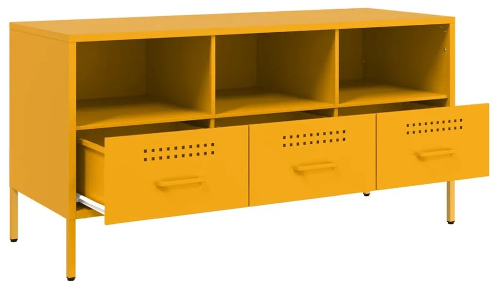 Móvel de TV 100,5x39x50,5 cm aço amarelo mostarda