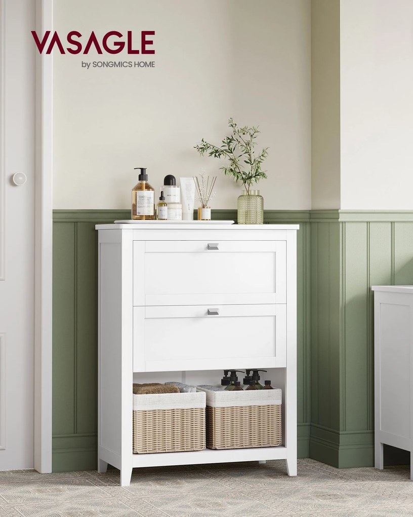 Móvel de casa de banho com divisórias reguláveis 80 x 35 x 60 cm branco