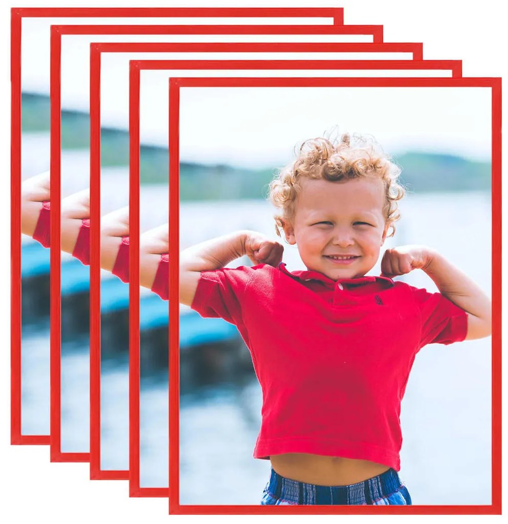 332399 vidaXL Molduras para parede ou mesa 5 pcs 50x60 cm MDF vermelho