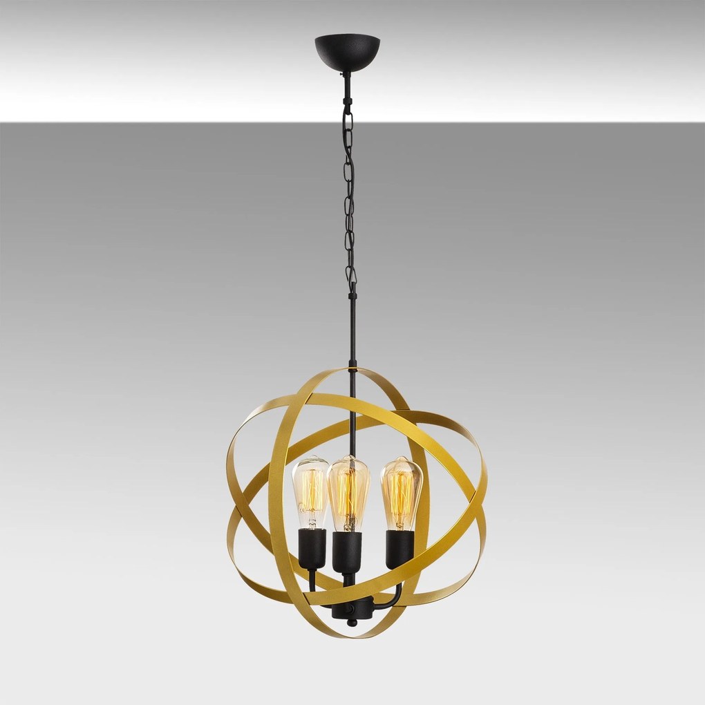 Chandelier Gezegen – Ouro e Preto – 40 cm x 90 cm