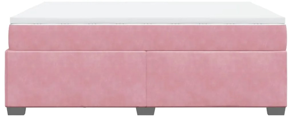 Cama com molas/colchão 140x200 cm veludo rosa