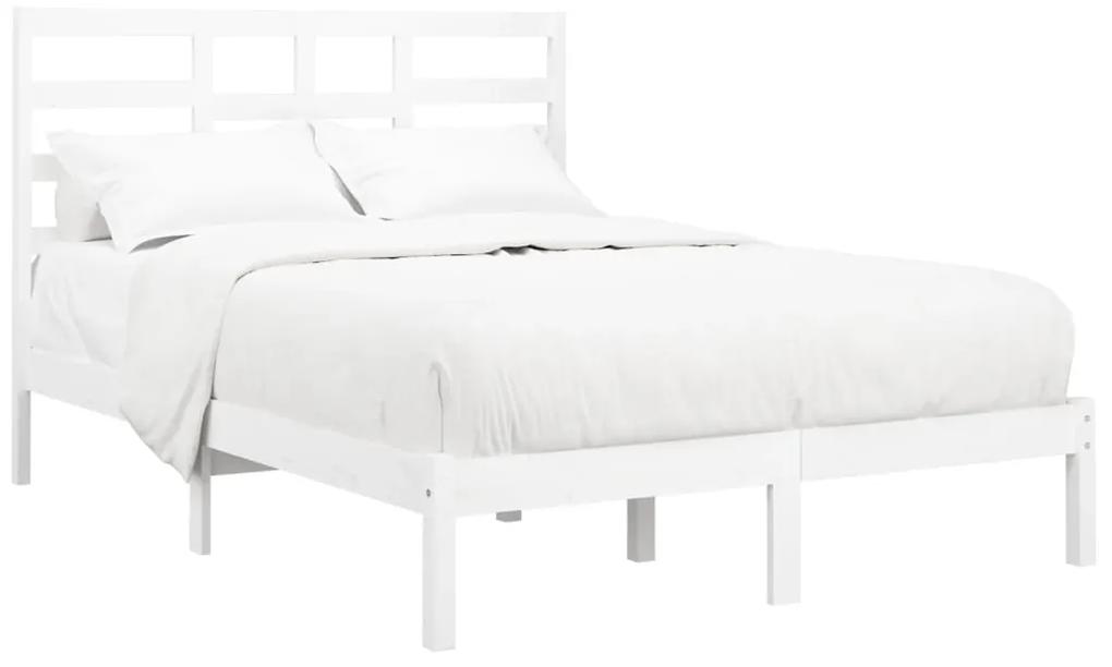 Estrutura de cama 160x200 cm madeira maciça branco