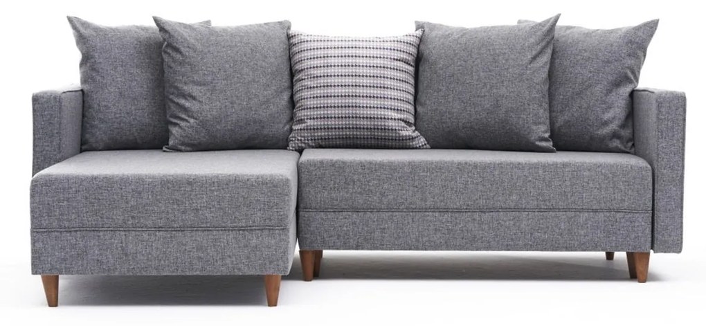 Sofá-Cama de Canto Aydam – Cinzento – 215x80x93 cm