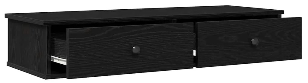 Prateleira parede c/ gavetas 100x37,5x19cm deriv. madeira preto