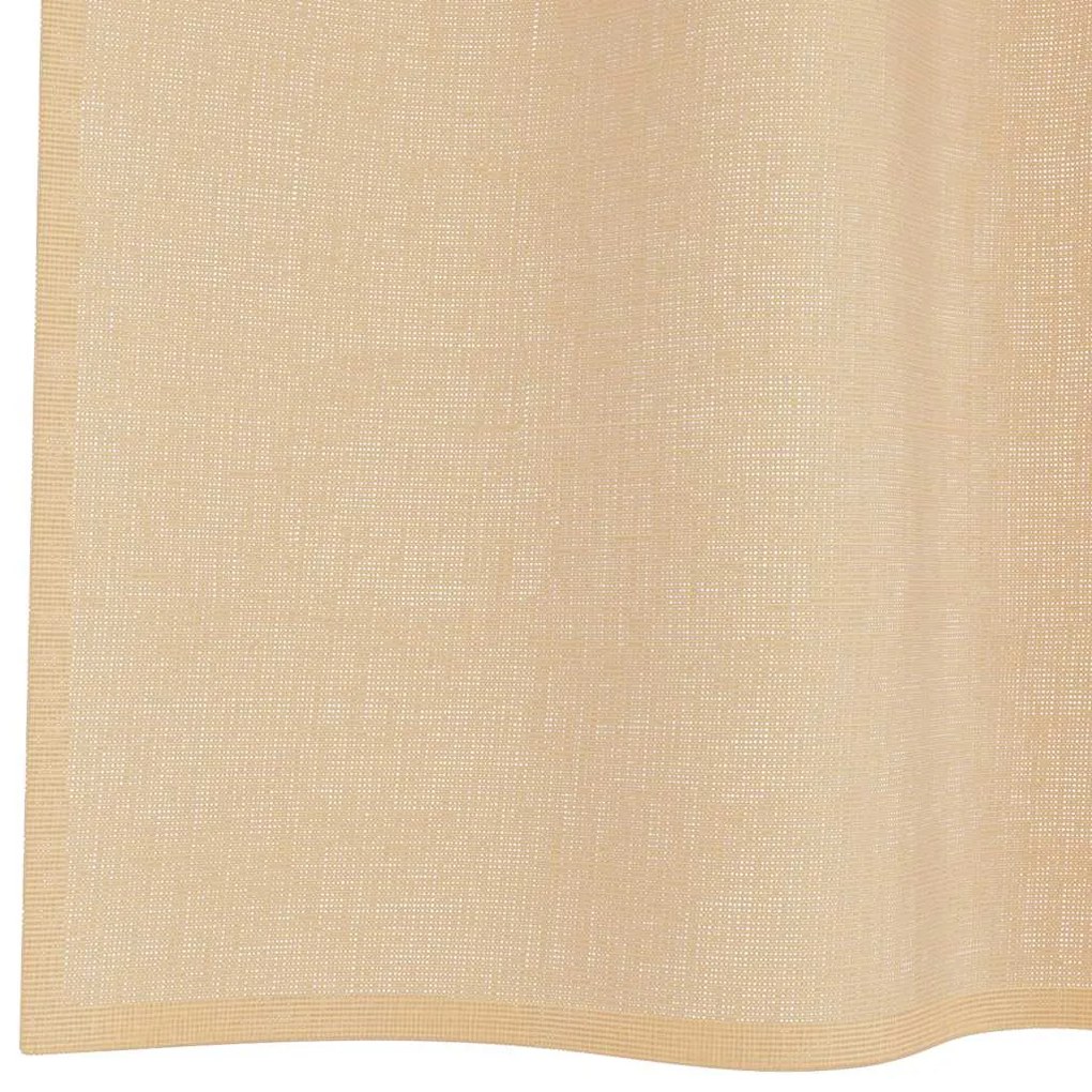 Cortinas de voile com bolsos para varão 2 pcs areia