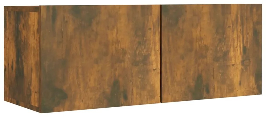 Conjunto móveis de TV 4 pcs madeira processada carvalho fumado