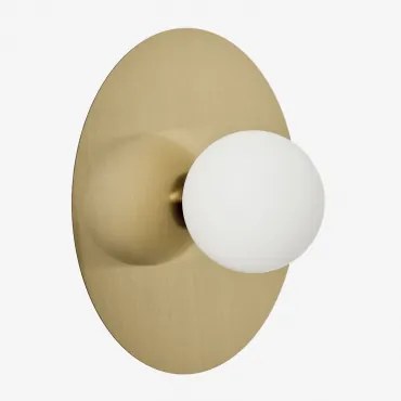 Aplique De Parede Em Ferro E Cristal Anine Ø30 Cm & Dourado - Sklum