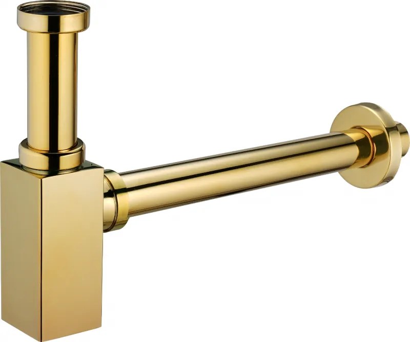 Mexen Sifão semi-quadrado de lavatório, dourado - 79960-50