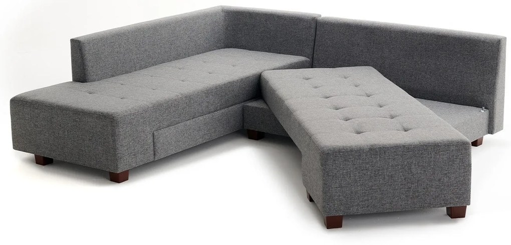 Sofá-Cama de Canto Manama – Cinza – 280x85x206 cm