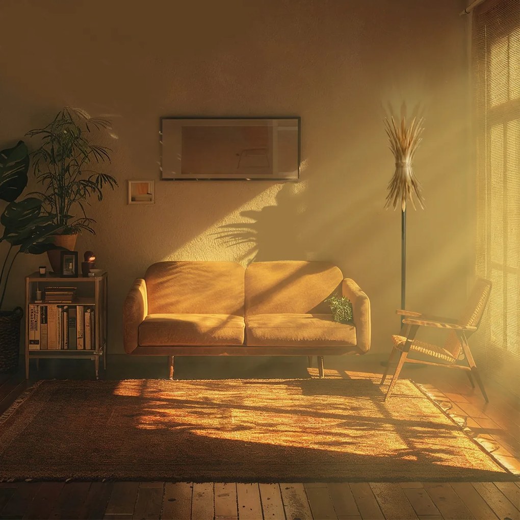 Candeeiro de pé Art Déco dourado - Wesley