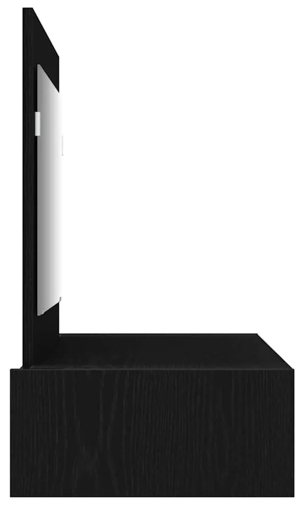 Mesa de Maquiagem de Parede em Carvalho Preto, 100x40x70 cm