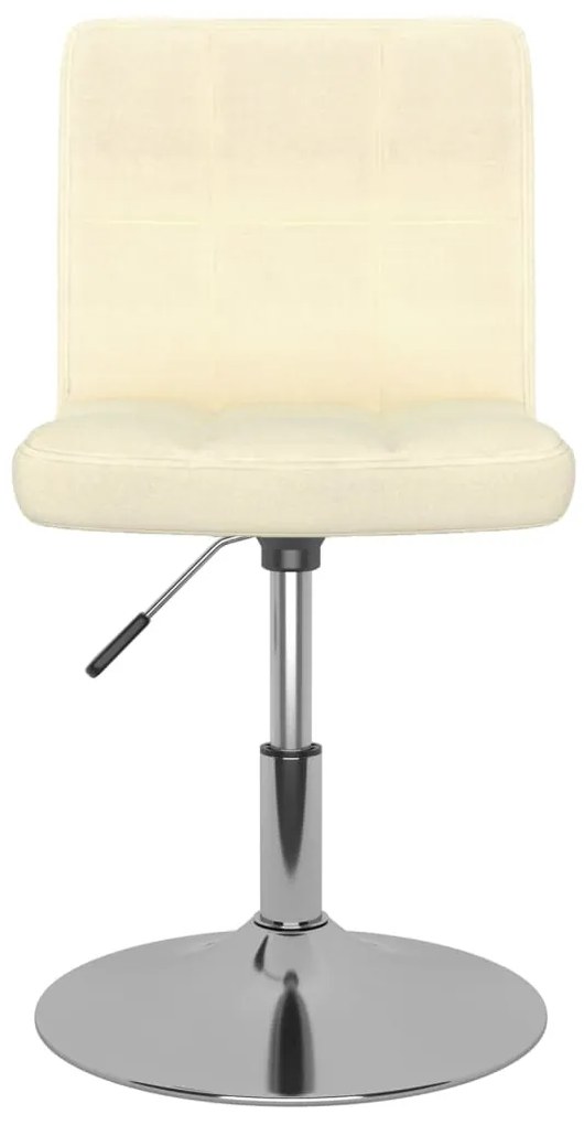 Cadeiras de jantar giratórias 2 pcs tecido cor creme