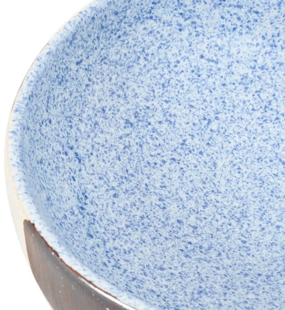 Lavatório de bancada oval 59x40x14 cm cerâmica multicor