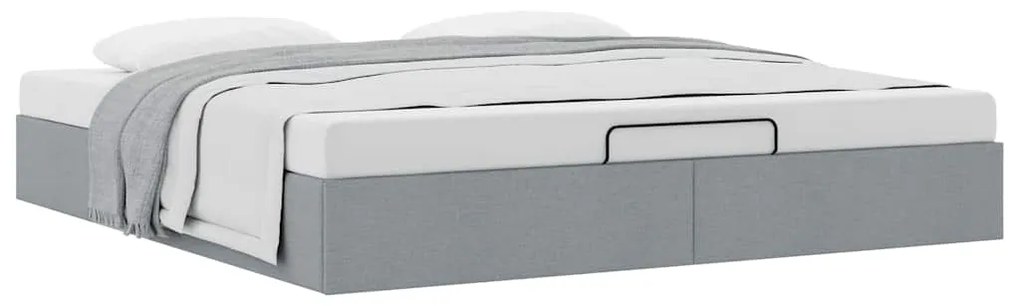 Estrutura de cama otomana sem colchão 160x200 cm cinzento-claro