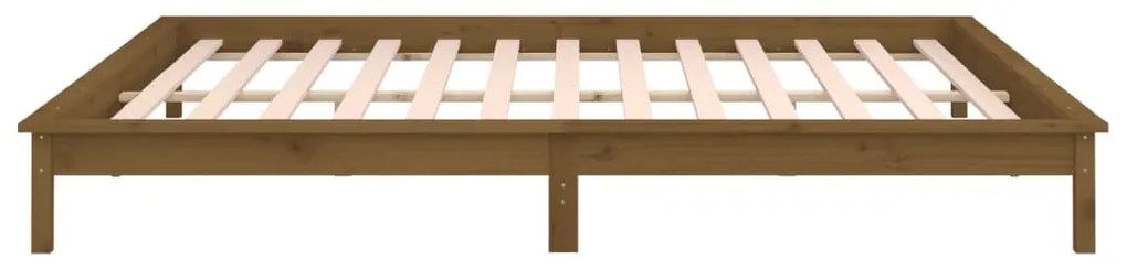 Estrutura cama casal pequena +LEDs 120x190 cm madeira castanho