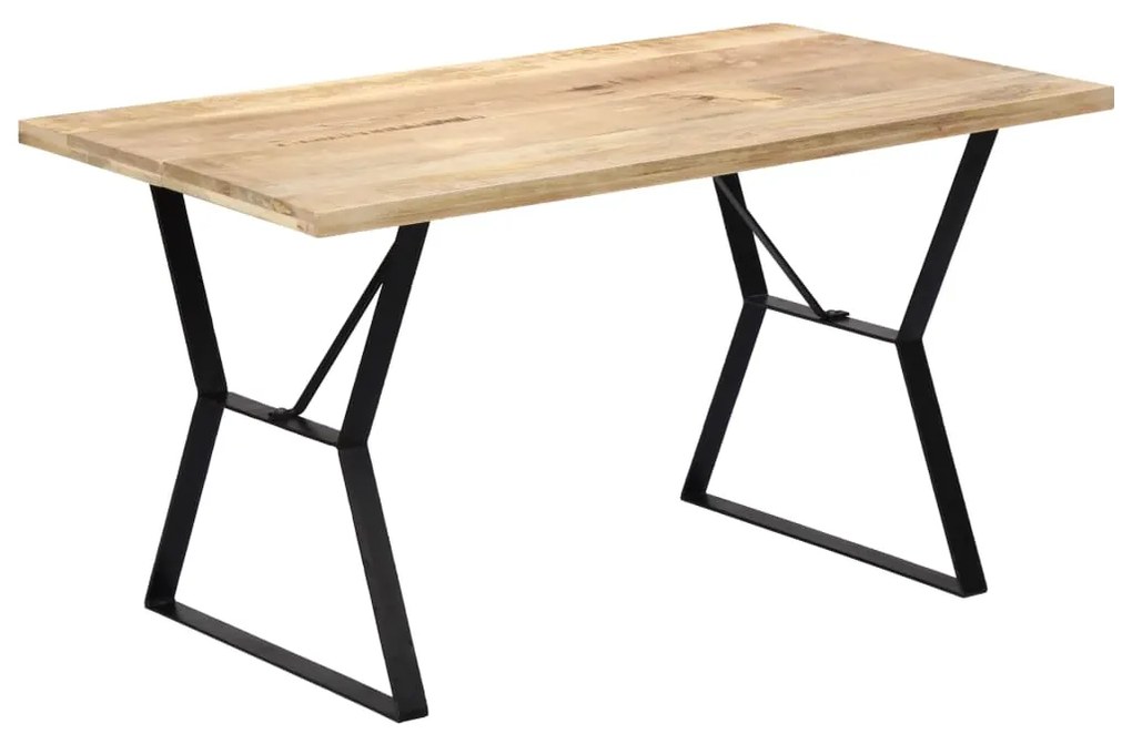 vidaXL Mesa de jantar madeira de mangueira maciça 140x80x76 cm