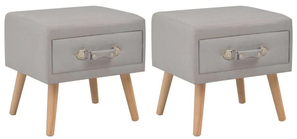 Mesas-de-cabeceira 2 pcs 40x35x40 cm tecido cinzento