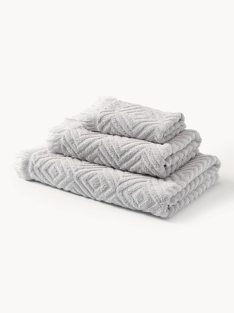Conjunto de toalhas com padrão em relevo Jacqui, vários tamanhos