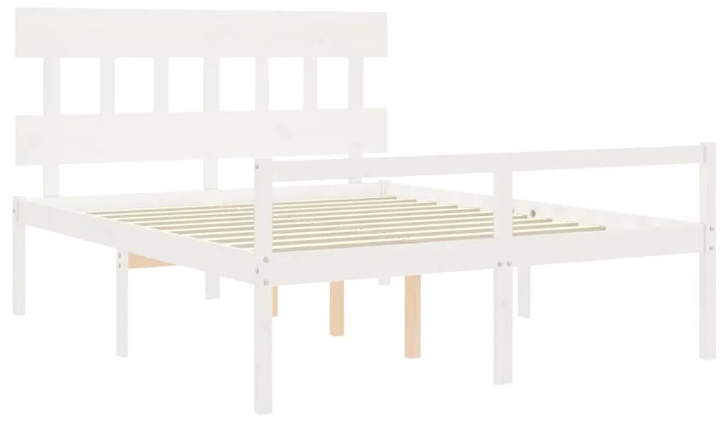 Cama para idosos king size com cabeceira madeira maciça branco