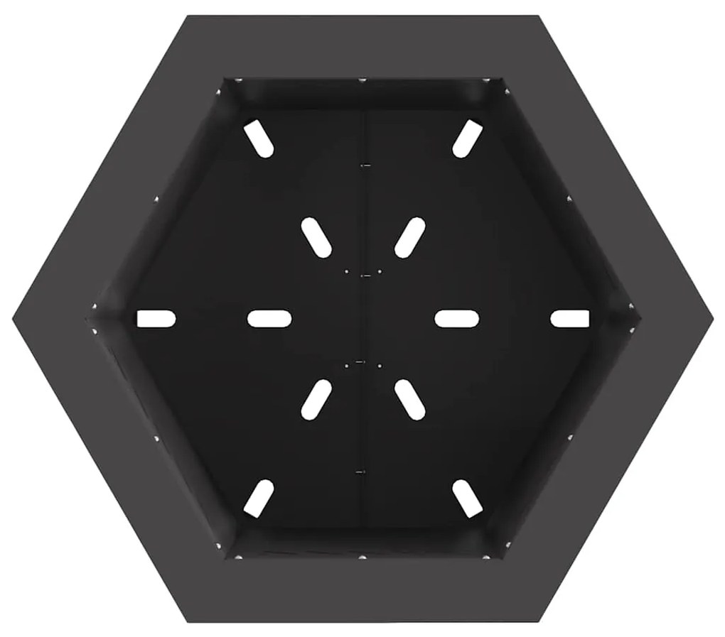 Fogueira Sem Fumaça Hexagonal Preta 48x48x51 cm Aço